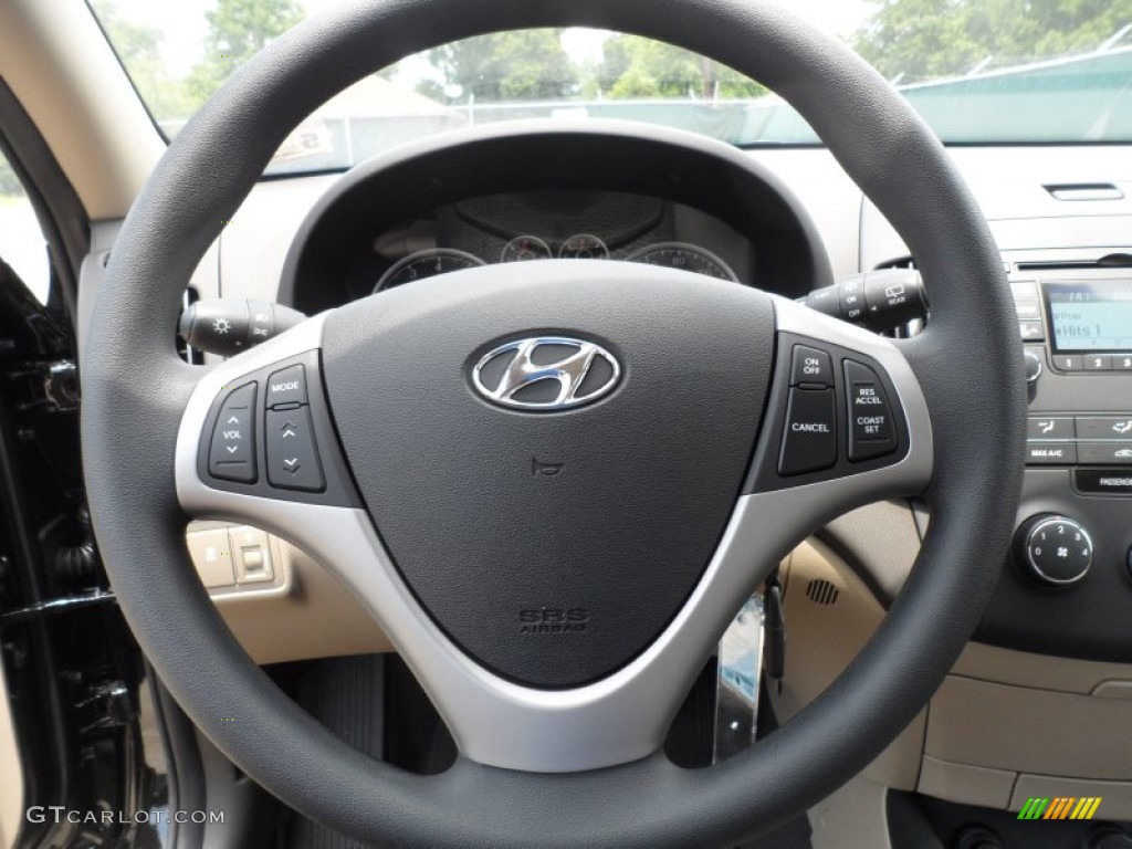 2012 Hyundai Elantra GLS Touring Beige Steering Wheel Photo #65963342