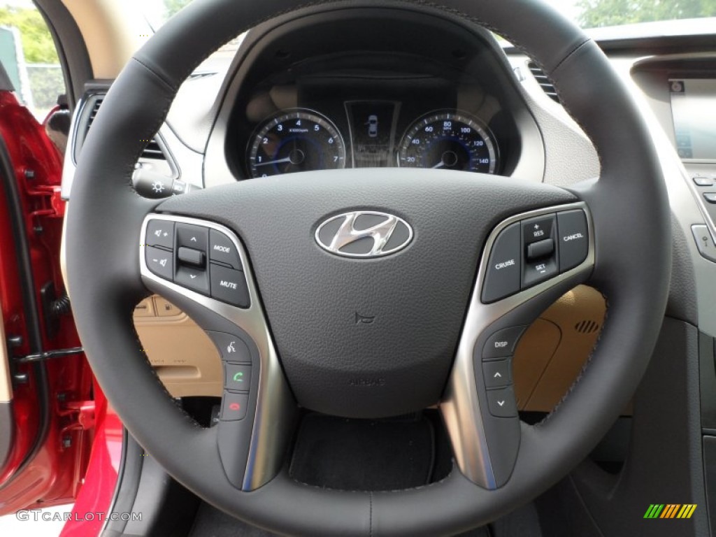 2012 Hyundai Azera Standard Azera Model Camel Steering Wheel Photo #65966357