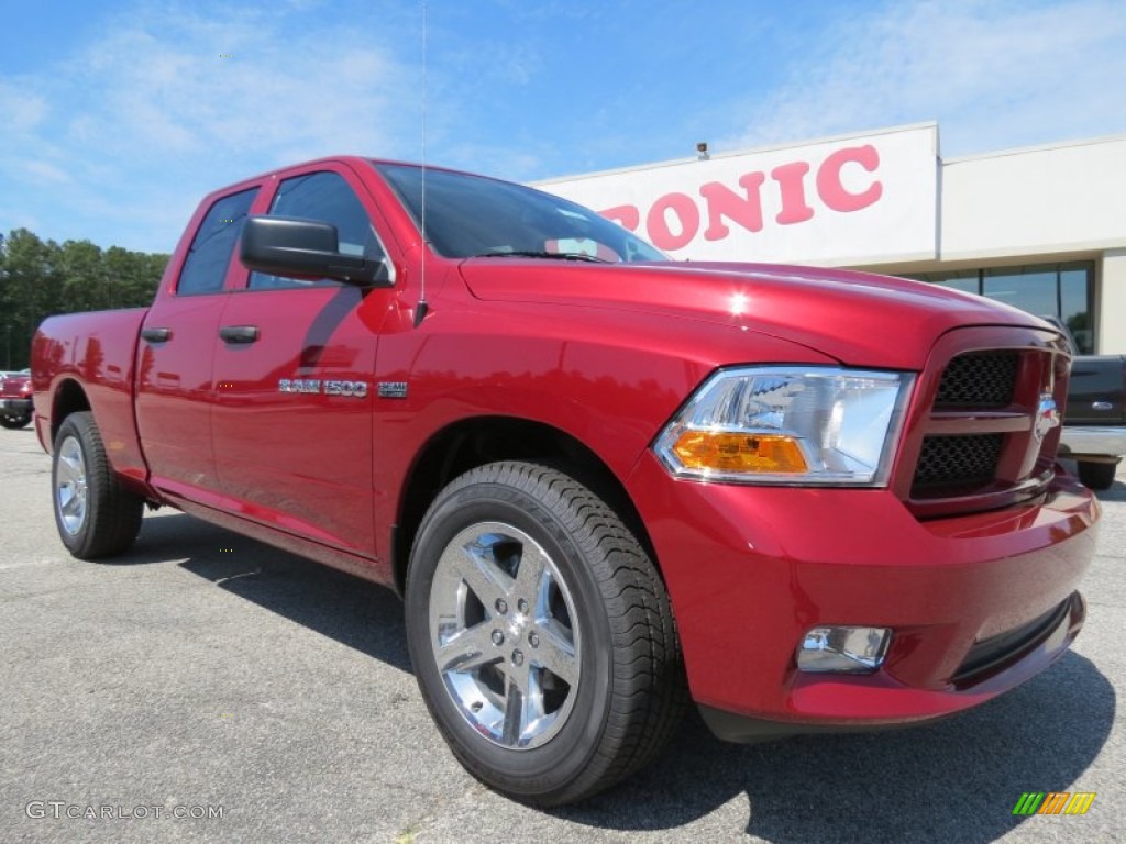 2012 Ram 1500 Express Quad Cab - Deep Cherry Red Crystal Pearl / Dark Slate Gray/Medium Graystone photo #1