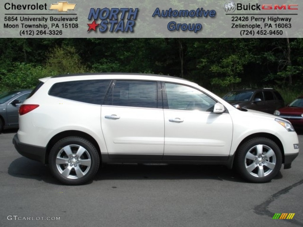 2012 Traverse LT AWD - White Diamond Tricoat / Ebony photo #1