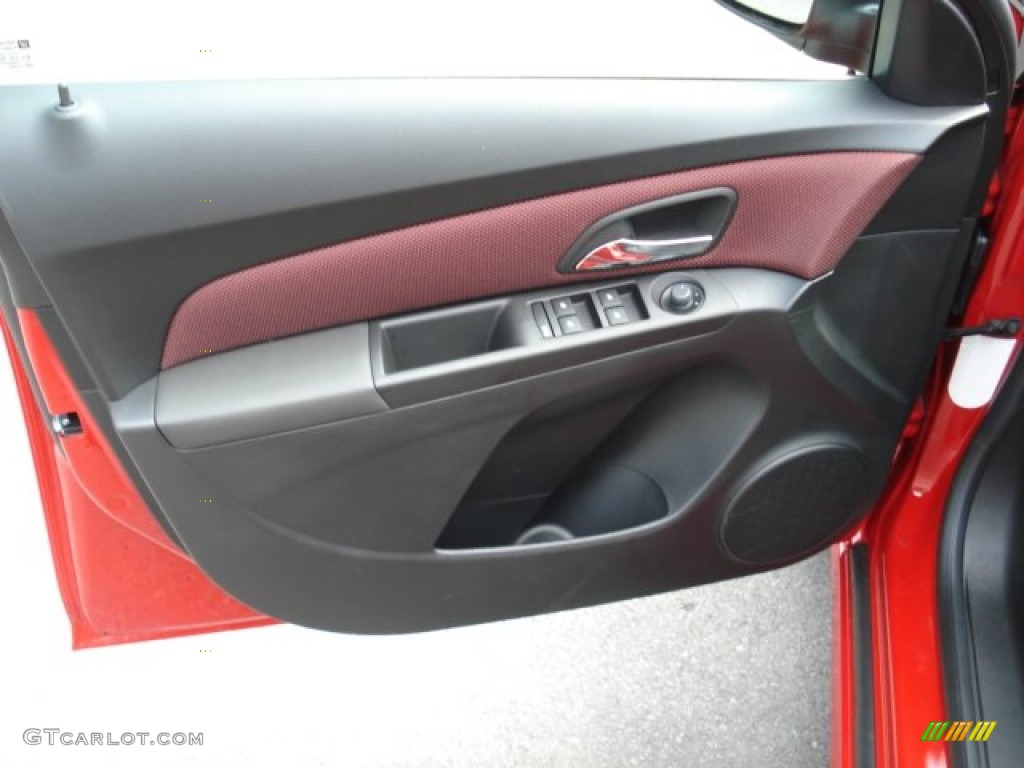 2012 Chevrolet Cruze LT/RS Jet Black/Sport Red Door Panel Photo #65969357