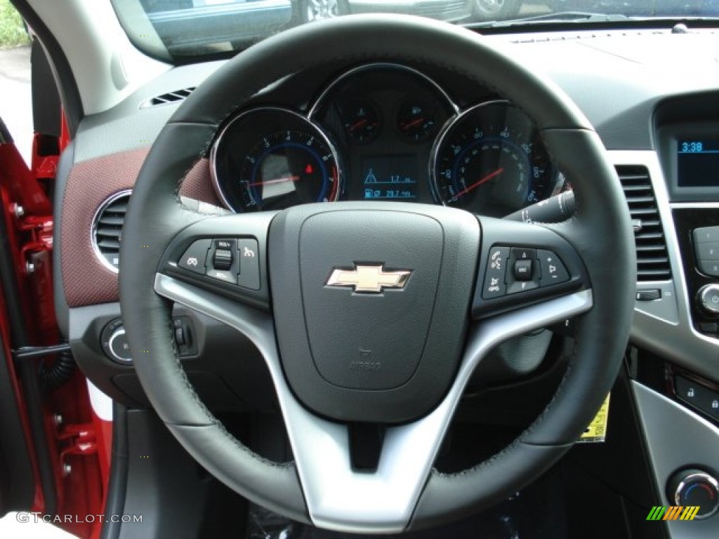 2012 Chevrolet Cruze LT/RS Jet Black/Sport Red Steering Wheel Photo #65969375