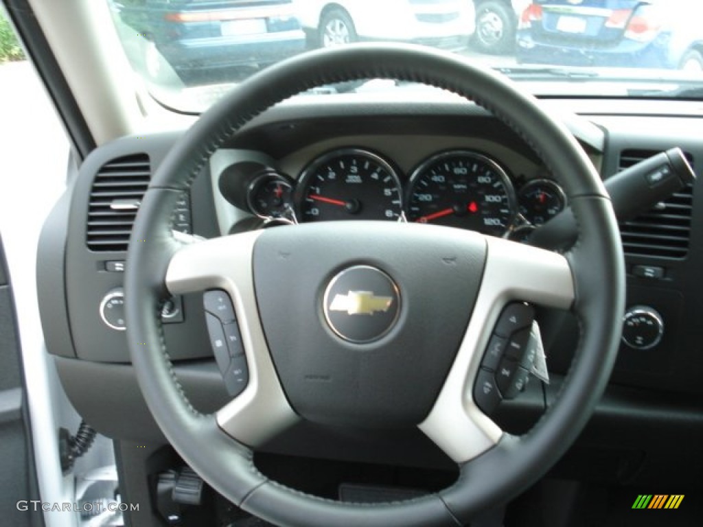 2012 Chevrolet Silverado 1500 LT Extended Cab 4x4 Ebony Steering Wheel Photo #65969555