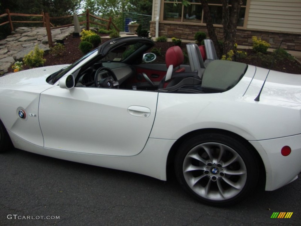 2003 Z4 2.5i Roadster - Alpine White / Red photo #11