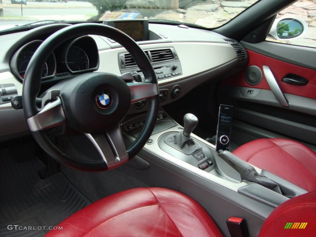 2003 BMW Z4 2.5i Roadster Red Dashboard Photo #65977269