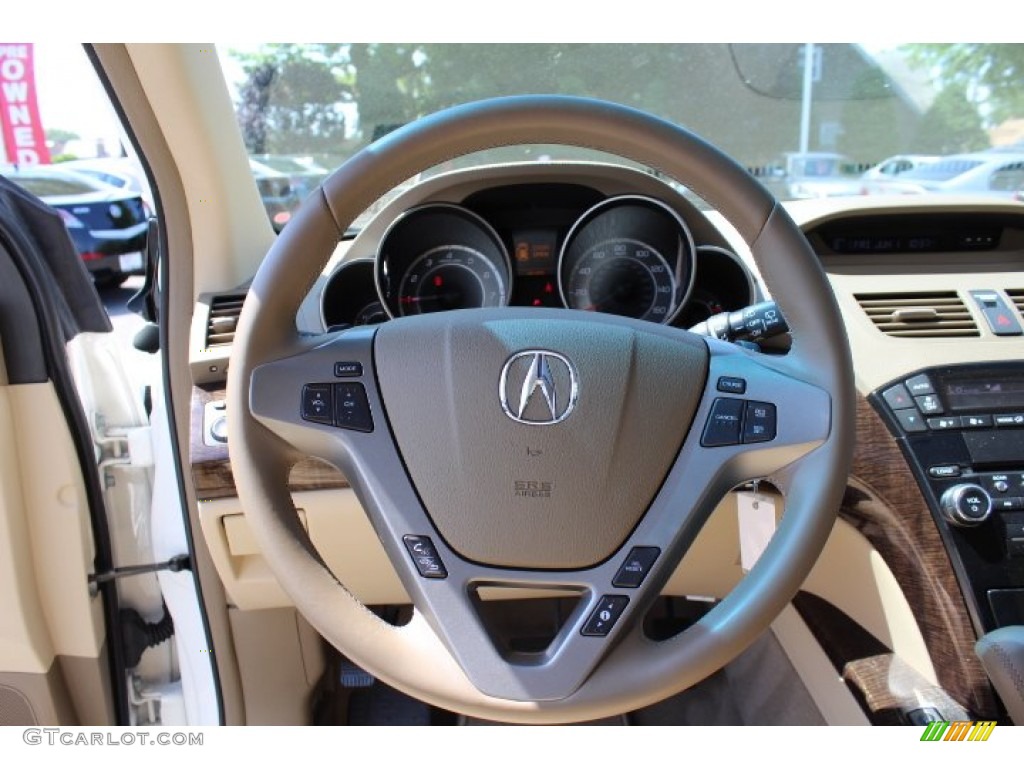 2010 Acura MDX Standard MDX Model Parchment Steering Wheel Photo #65978277
