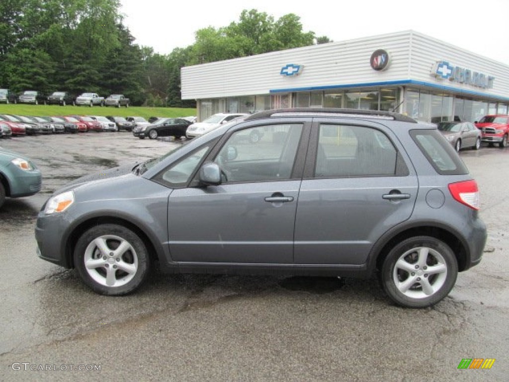 2009 SX4 Crossover Technology AWD - Azure Gray Metallic / Black photo #2