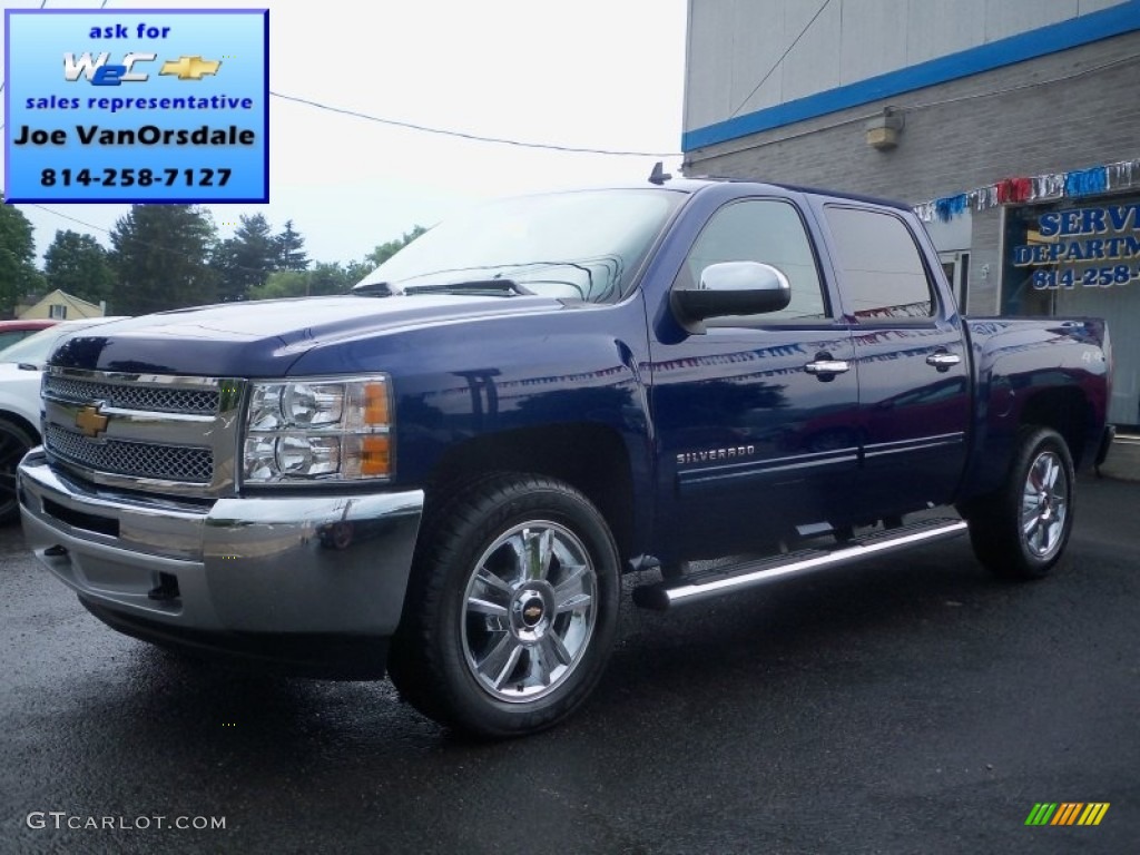 2012 Silverado 1500 LT Crew Cab 4x4 - Blue Topaz Metallic / Ebony photo #1