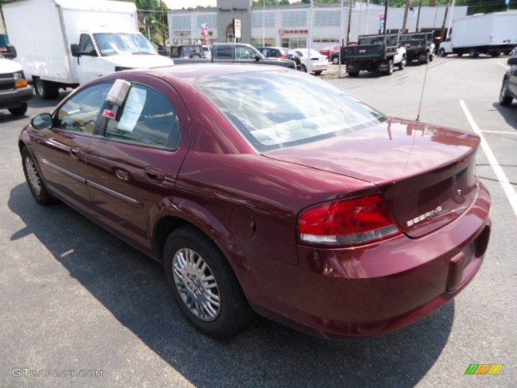 2001 Sebring LX Sedan - Dark Garnet Red Pearlcoat / Taupe photo #2