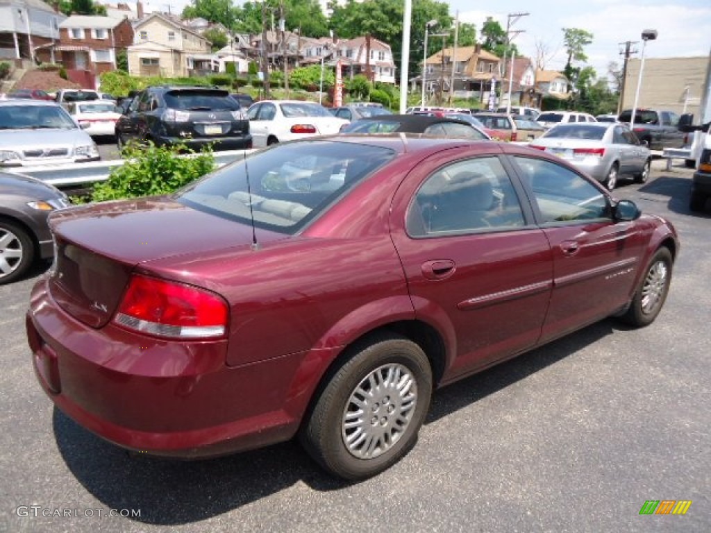 2001 Sebring LX Sedan - Dark Garnet Red Pearlcoat / Taupe photo #4