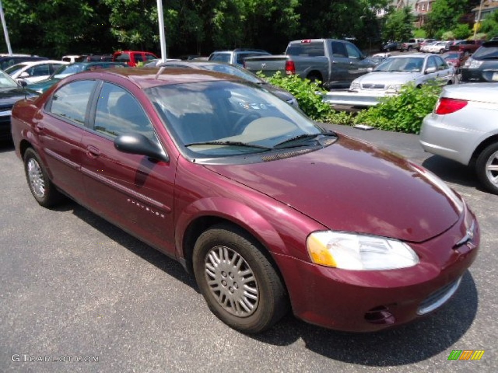 2001 Sebring LX Sedan - Dark Garnet Red Pearlcoat / Taupe photo #6