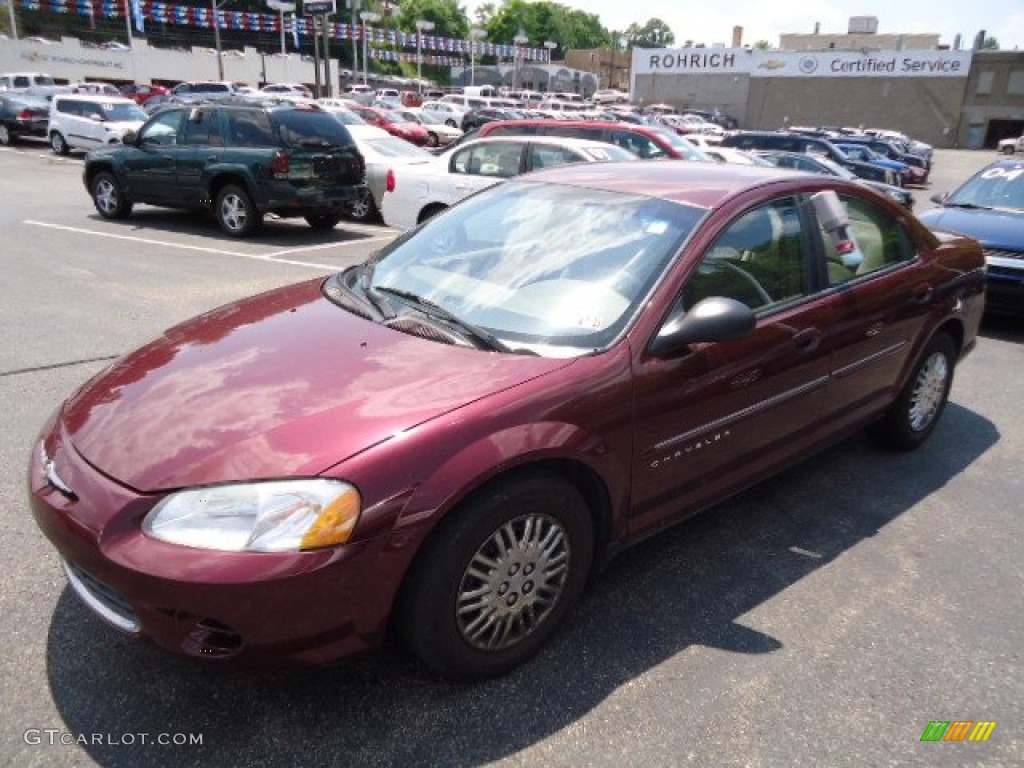 2001 Sebring LX Sedan - Dark Garnet Red Pearlcoat / Taupe photo #8