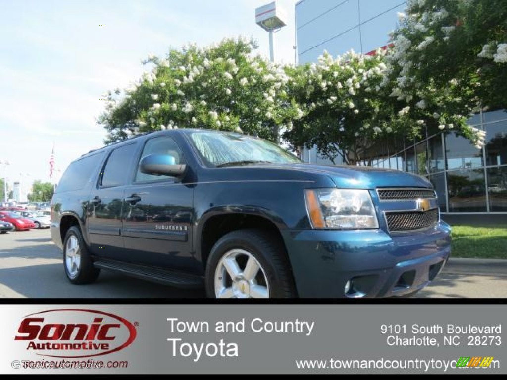 2007 Suburban 1500 LTZ - Bermuda Blue Metallic / Light Cashmere/Ebony photo #1