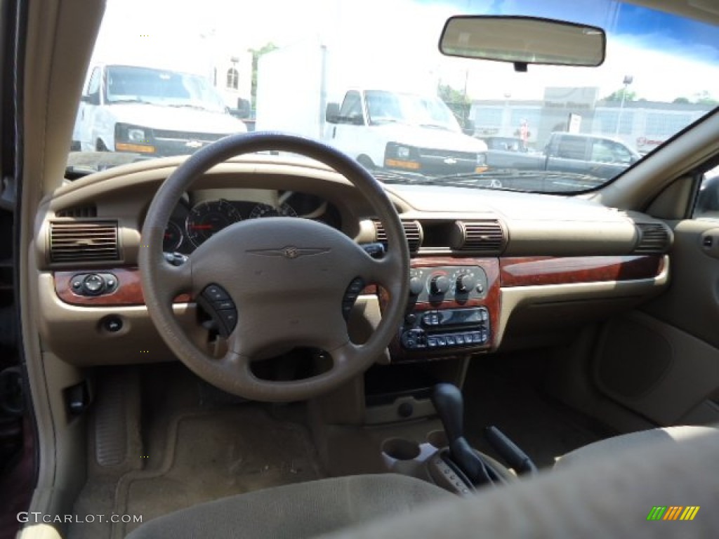 2001 Sebring LX Sedan - Dark Garnet Red Pearlcoat / Taupe photo #12