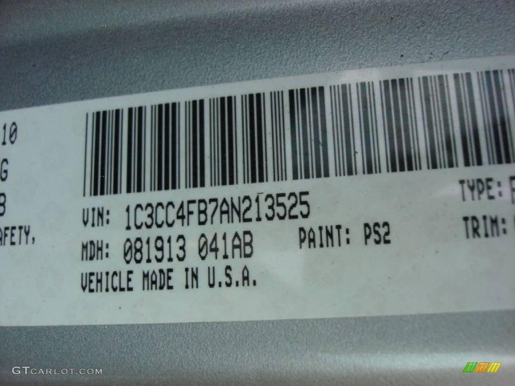 2010 Sebring Touring Sedan - Bright Silver Metallic / Dark Slate Gray photo #18
