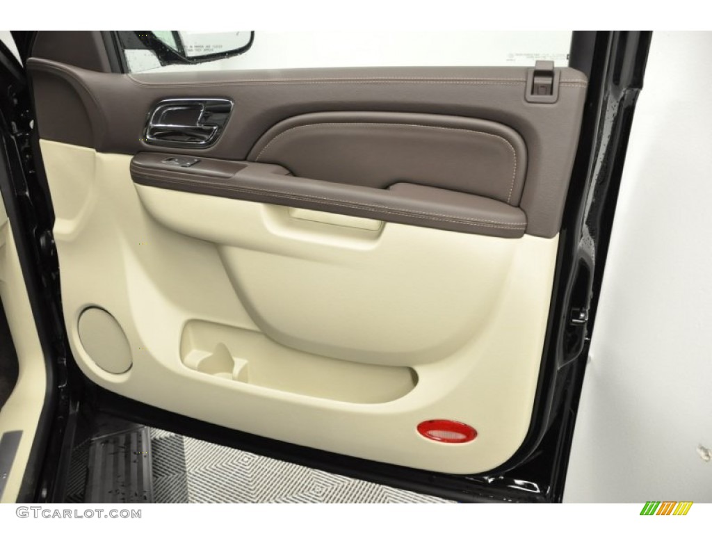2012 Cadillac Escalade ESV Platinum AWD Cocoa/Light Linen Door Panel Photo #65995155