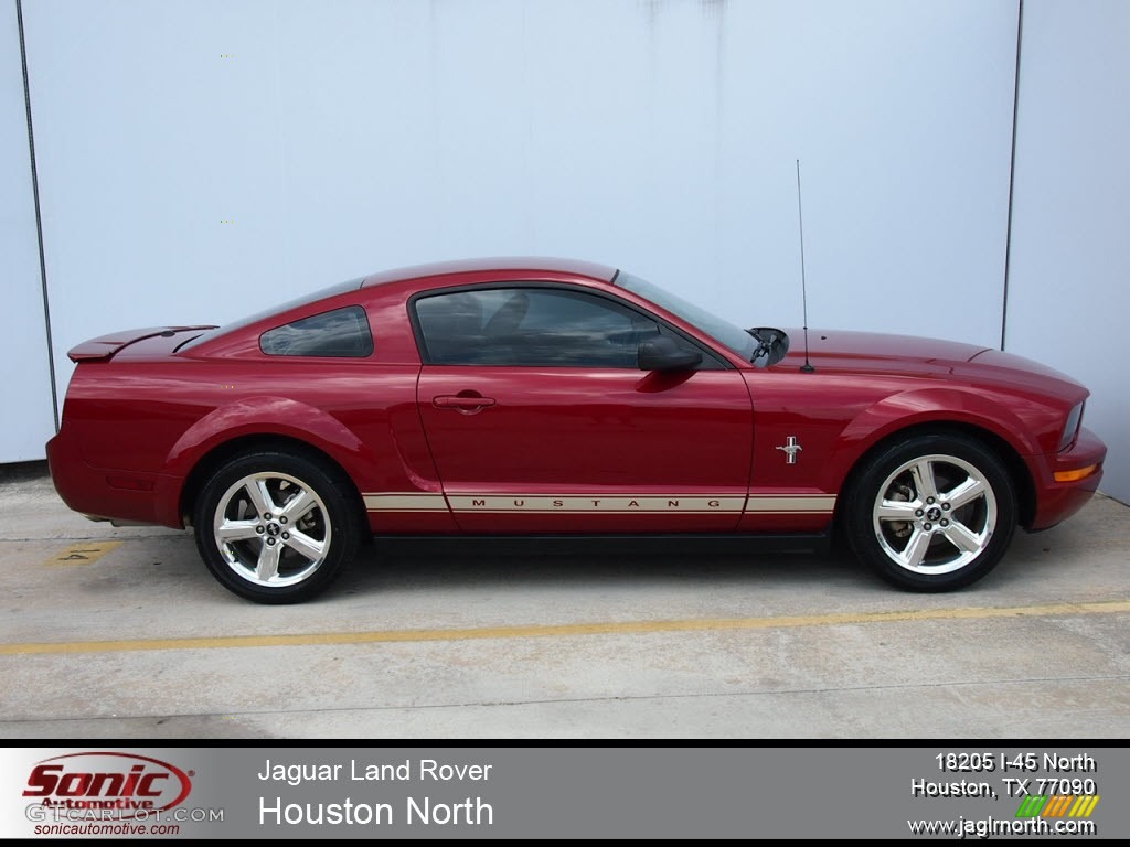 2008 Mustang V6 Premium Coupe - Dark Candy Apple Red / Medium Parchment photo #1