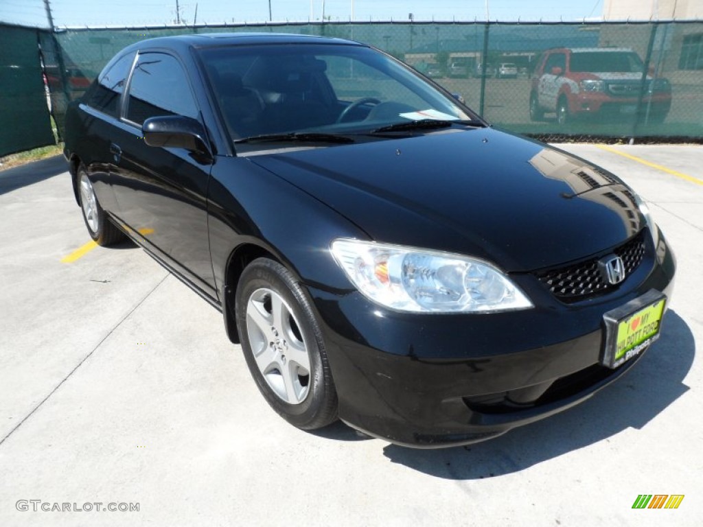 2005 Civic EX Coupe - Nighthawk Black Pearl / Gray photo #1