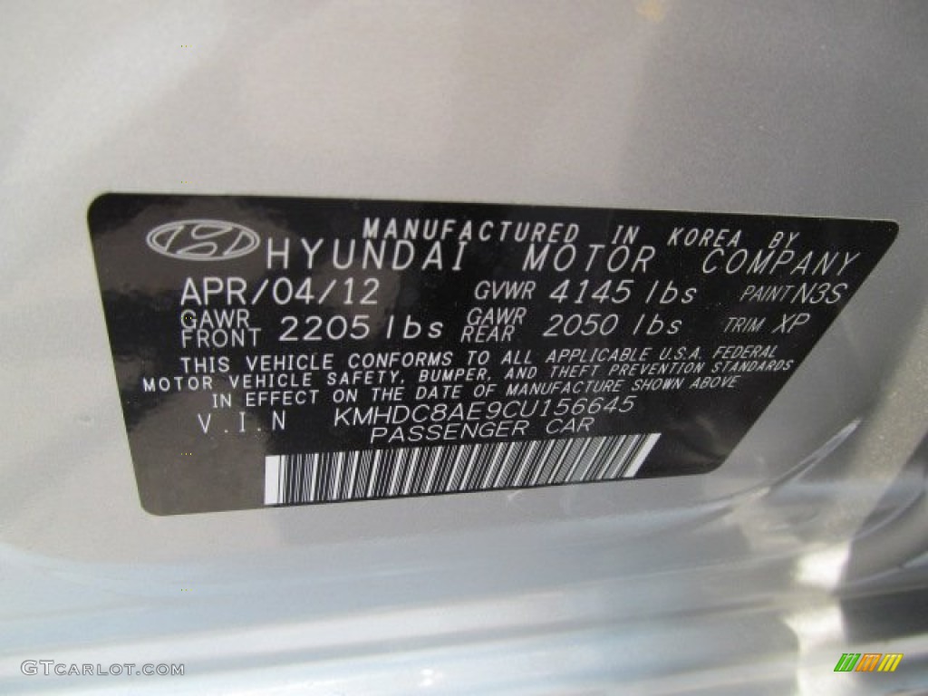 2012 Elantra GLS Touring - Shimmering Silver / Black photo #10