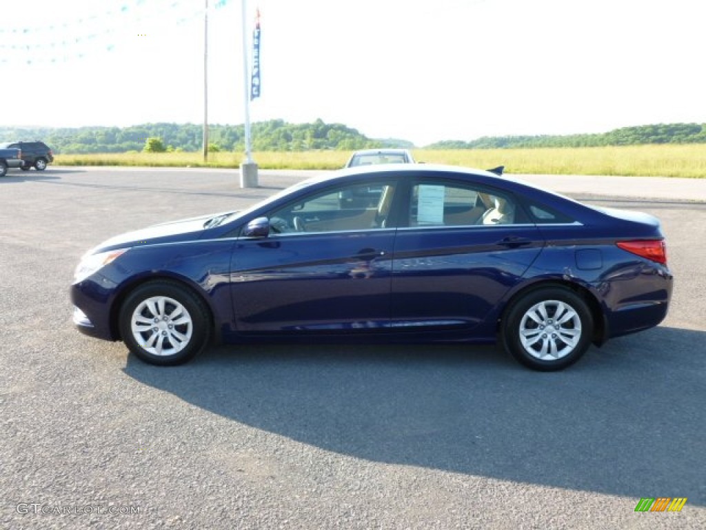 2011 Sonata GLS - Indigo Blue Pearl / Camel photo #4