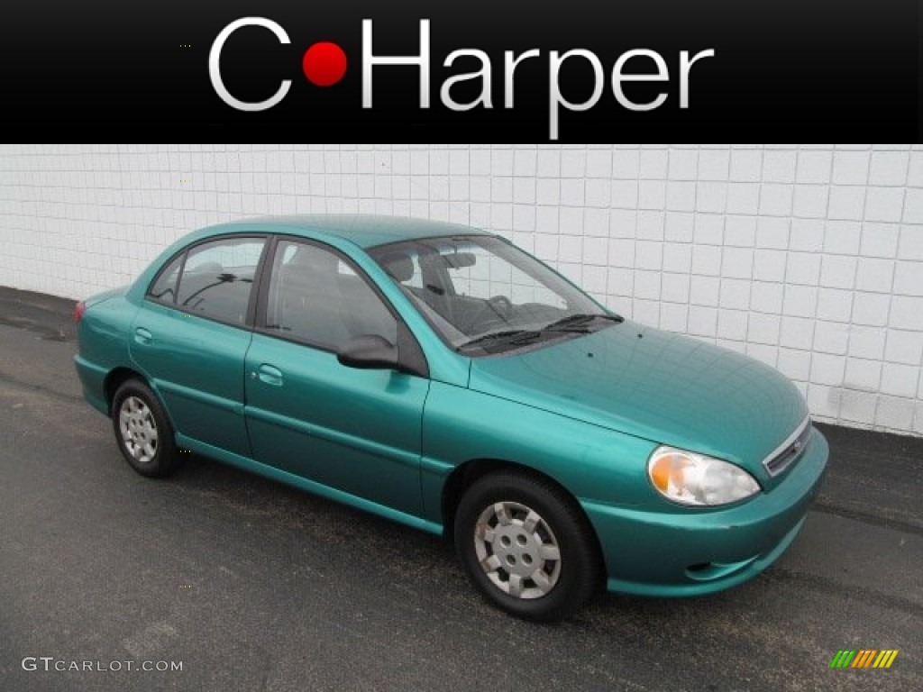 2001 Rio Sedan - Emerald Green / Gray photo #1