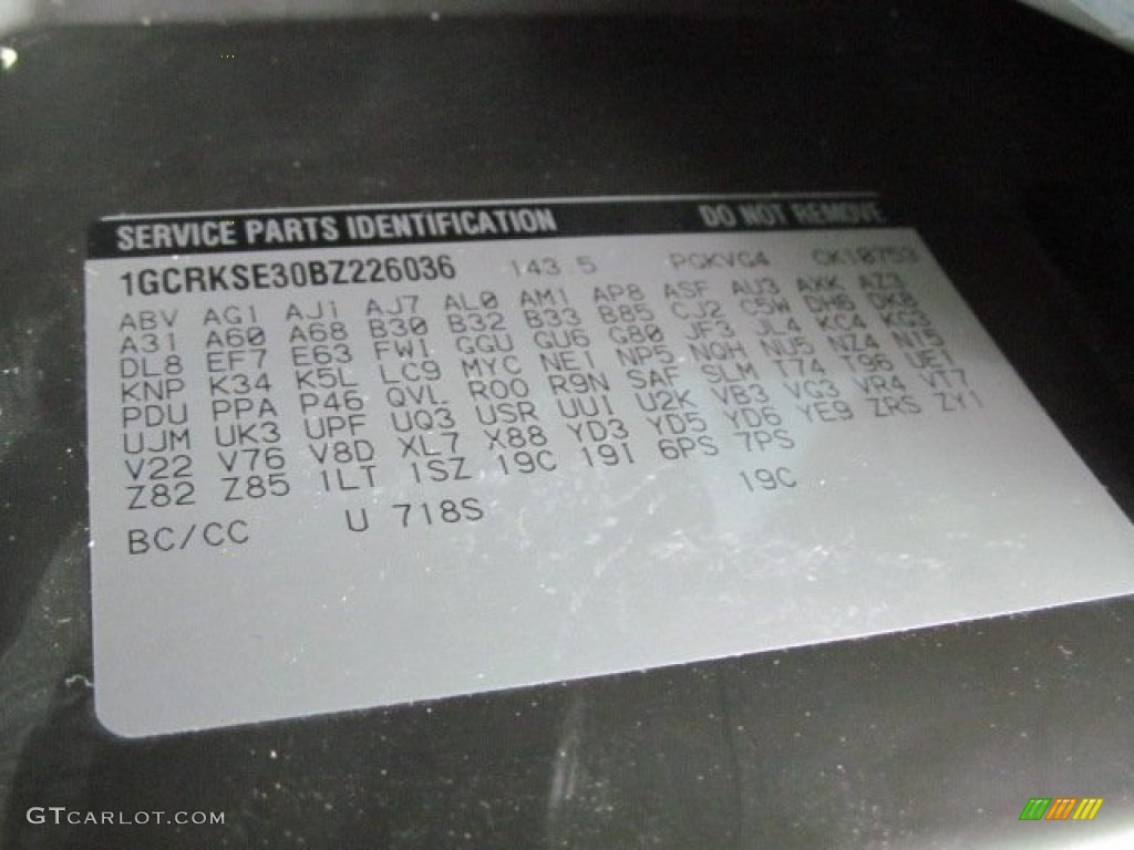 2011 Silverado 1500 Color Code 718S for Steel Green Metallic Photo #66012816