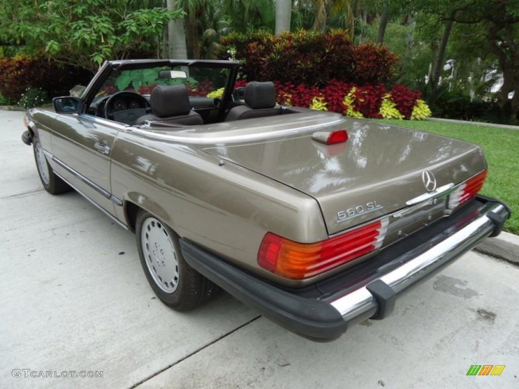 1987 SL Class 560 SL Roadster - Light Beige Metallic / Brown photo #80