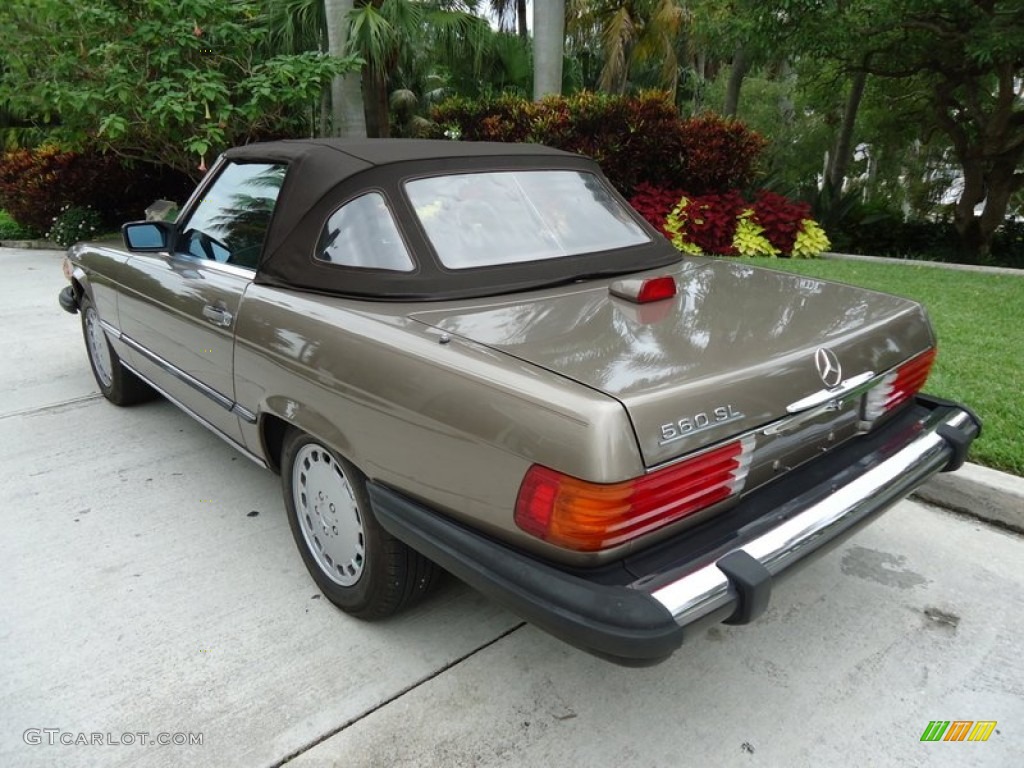 1987 SL Class 560 SL Roadster - Light Beige Metallic / Brown photo #86