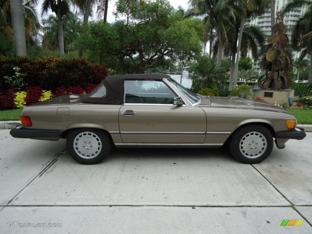 1987 SL Class 560 SL Roadster - Light Beige Metallic / Brown photo #92