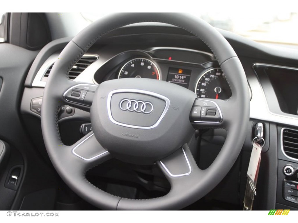 2013 Audi A4 2.0T Sedan Black Steering Wheel Photo #66013581