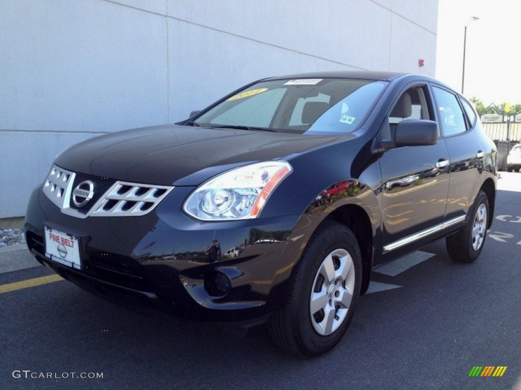 2011 Rogue S AWD - Wicked Black / Gray photo #1
