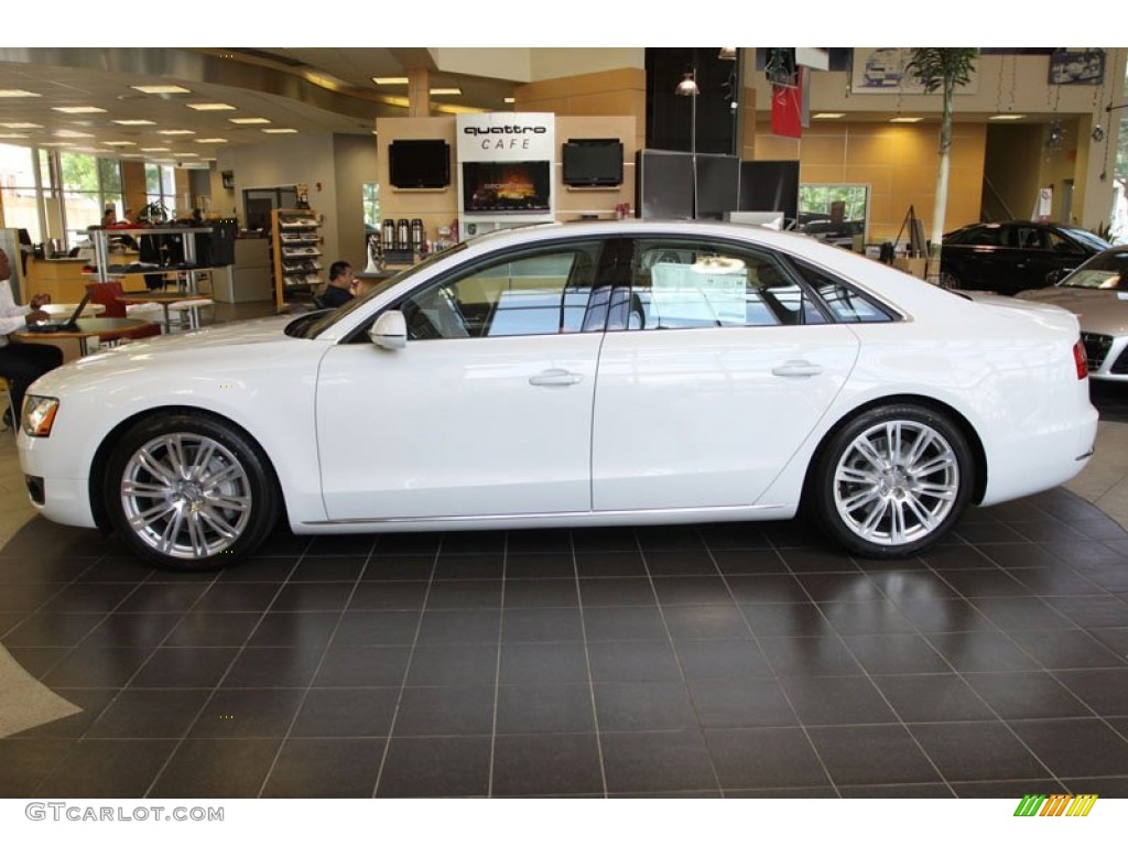 Glacier White Metallic 2012 Audi A8 4.2 quattro Exterior Photo #66014265