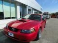 2001 Laser Red Metallic Ford Mustang GT Convertible  photo #2