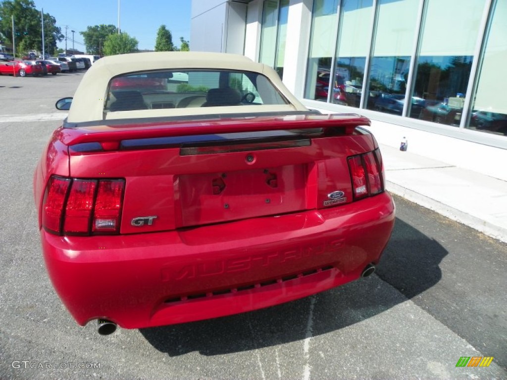 2001 Mustang GT Convertible - Laser Red Metallic / Medium Parchment photo #5
