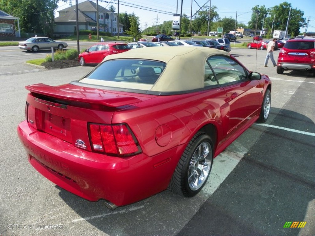 2001 Mustang GT Convertible - Laser Red Metallic / Medium Parchment photo #6