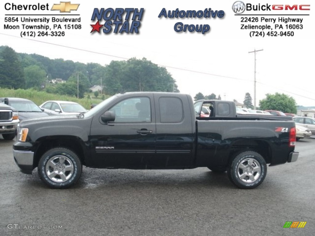 2012 Sierra 1500 SLE Extended Cab 4x4 - Onyx Black / Ebony photo #1