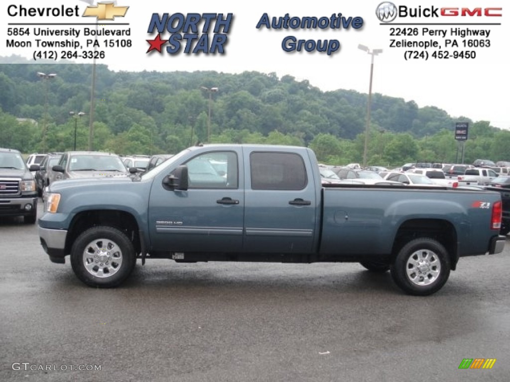 2012 Sierra 3500HD SLE Crew Cab 4x4 - Stealth Gray Metallic / Ebony photo #1