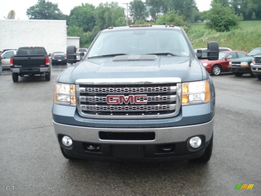 2012 Sierra 3500HD SLE Crew Cab 4x4 - Stealth Gray Metallic / Ebony photo #3