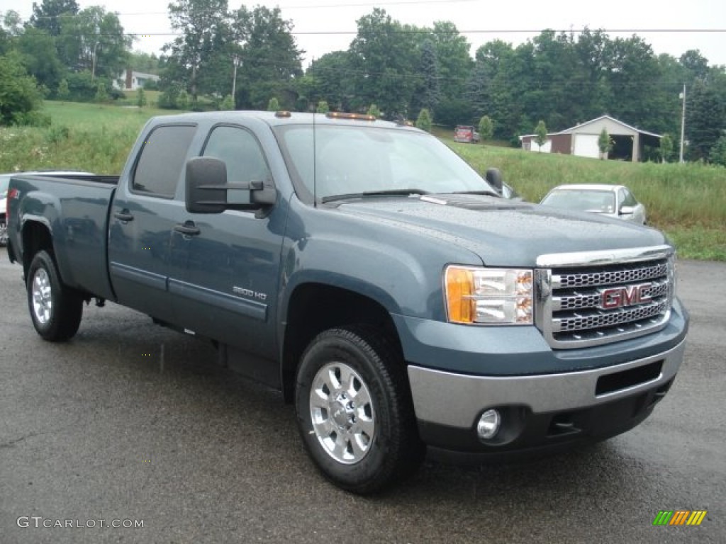 2012 Sierra 3500HD SLE Crew Cab 4x4 - Stealth Gray Metallic / Ebony photo #4