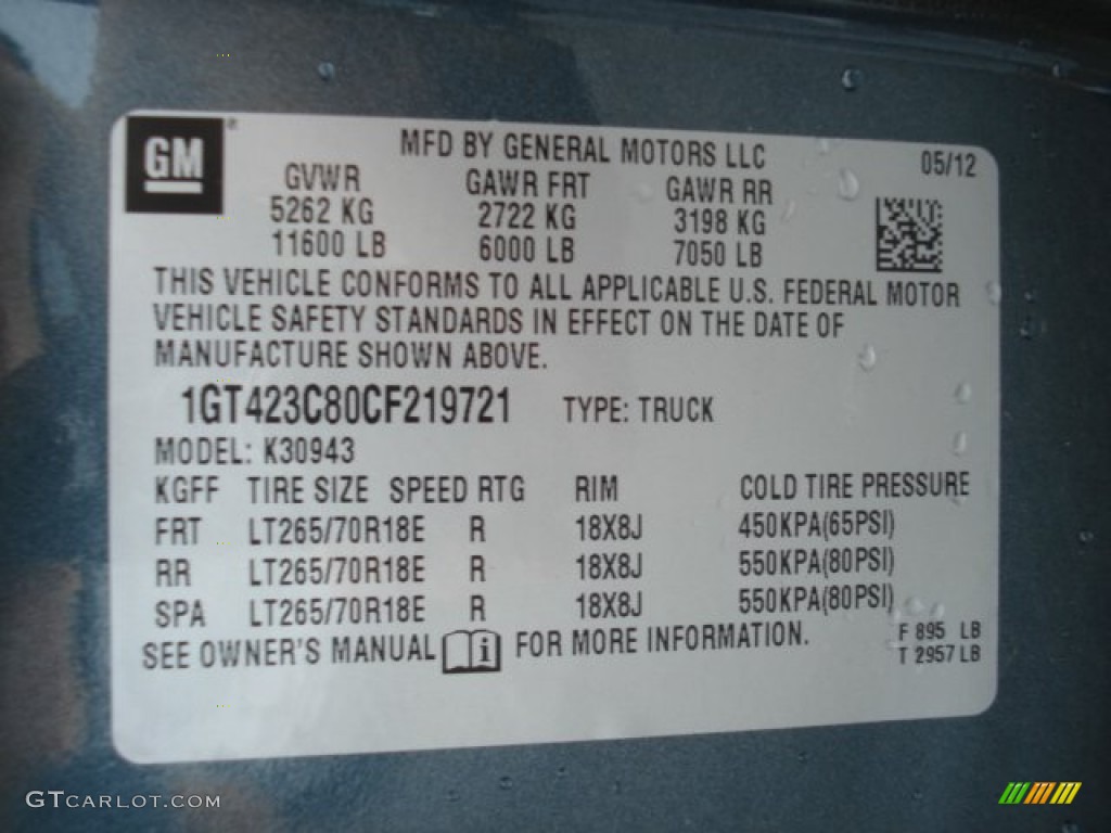 2012 Sierra 3500HD SLE Crew Cab 4x4 - Stealth Gray Metallic / Ebony photo #20