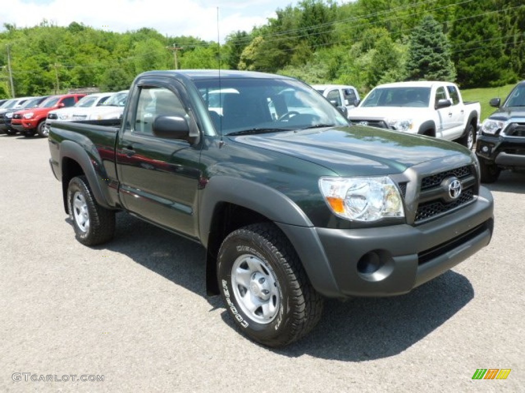 2011 Tacoma Regular Cab 4x4 - Timberland Green Mica / Graphite Gray photo #1