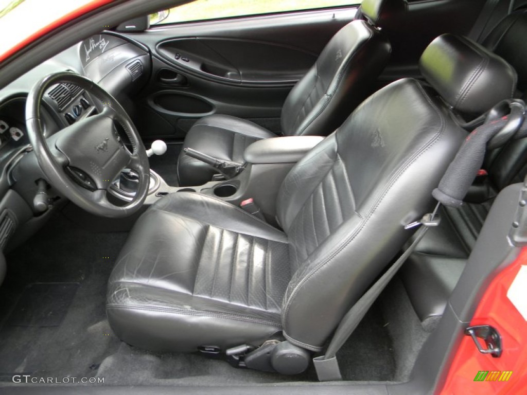 Black Roush Sport Leather Interior 2002 Ford Mustang Roush Stage 3 Coupe Photo #66025527