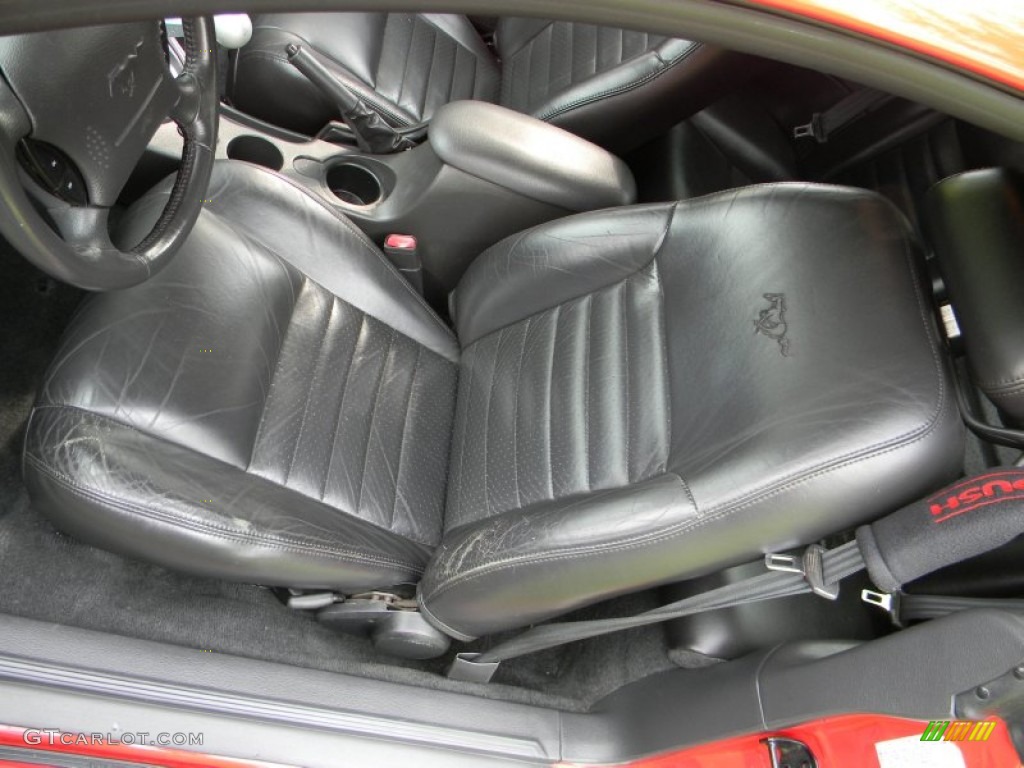 Black Roush Sport Leather Interior 2002 Ford Mustang Roush Stage 3 Coupe Photo #66025536