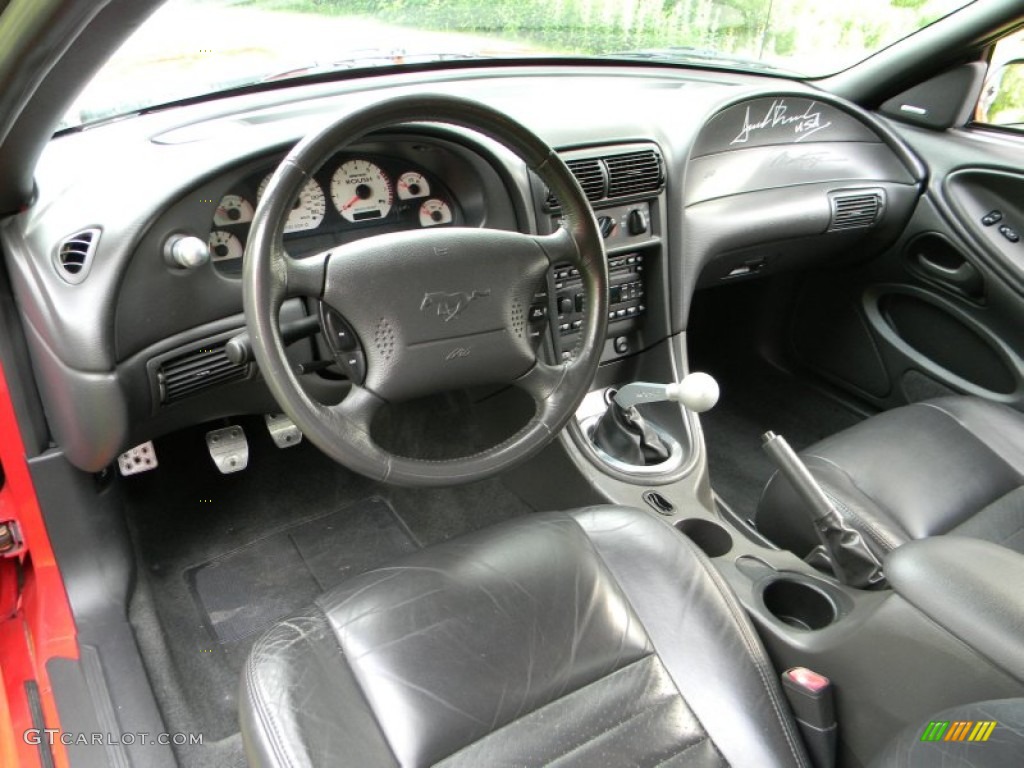 Black Roush Sport Leather Interior 2002 Ford Mustang Roush Stage 3 Coupe Photo #66025545