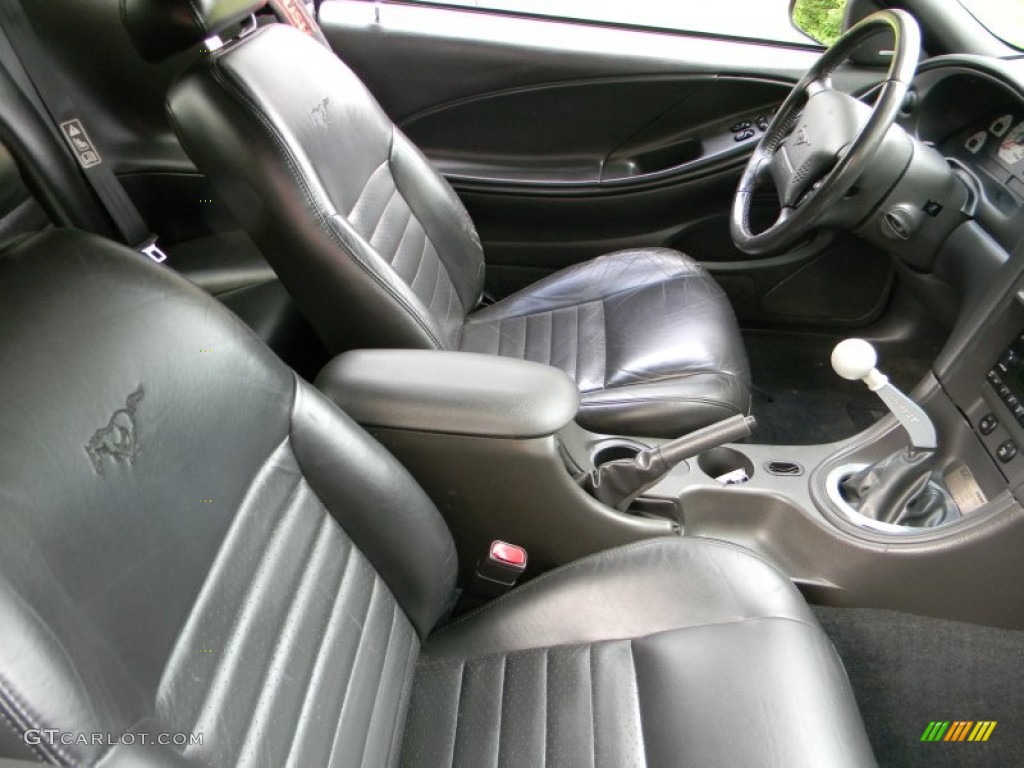 Black Roush Sport Leather Interior 2002 Ford Mustang Roush Stage 3 Coupe Photo #66025554