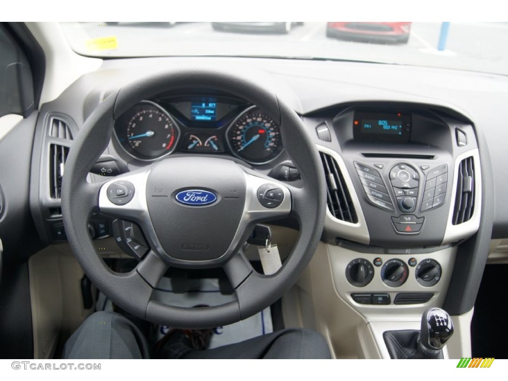 2012 Focus SE 5-Door - Frosted Glass Metallic / Stone photo #24