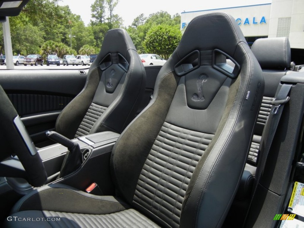 Shelby Charcoal Black/Black Accent Recaro Sport Seats Interior 2013 Ford Mustang Shelby GT500 SVT Performance Package Convertible Photo #66036369