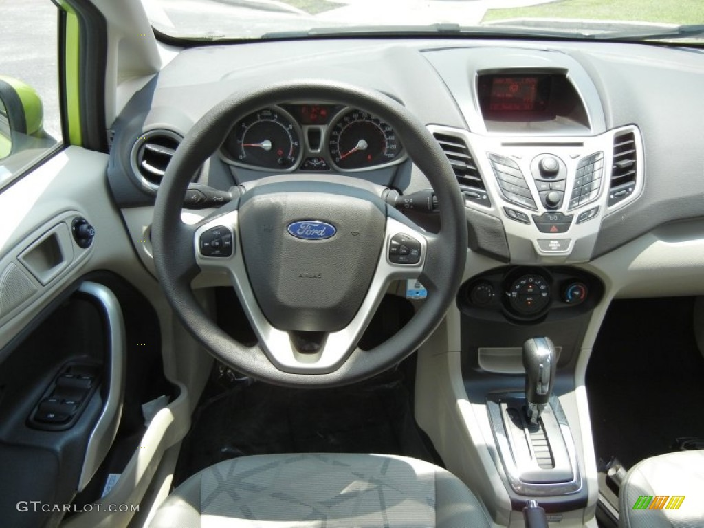 2012 Ford Fiesta SE Hatchback Light Stone/Charcoal Black Dashboard Photo #66038291