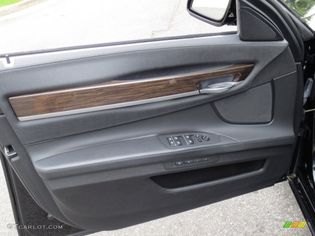 2009 BMW 7 Series 750Li Sedan Black Nappa Leather Door Panel Photo #66038649
