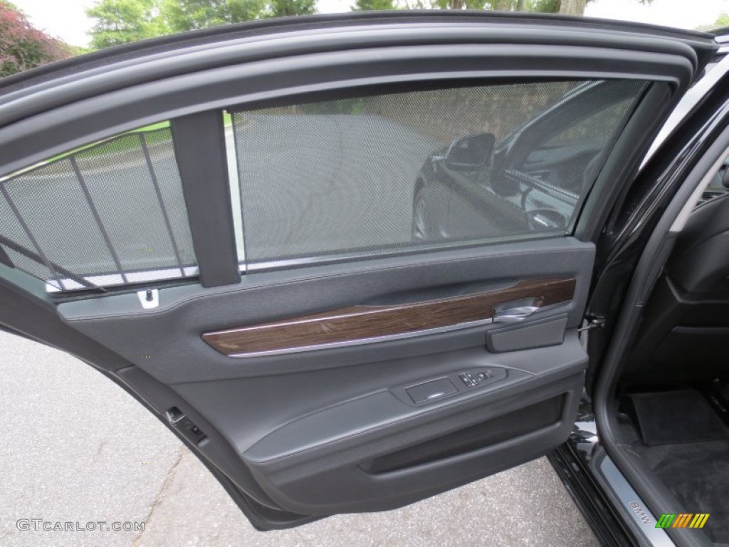 2009 BMW 7 Series 750Li Sedan Black Nappa Leather Door Panel Photo #66038657